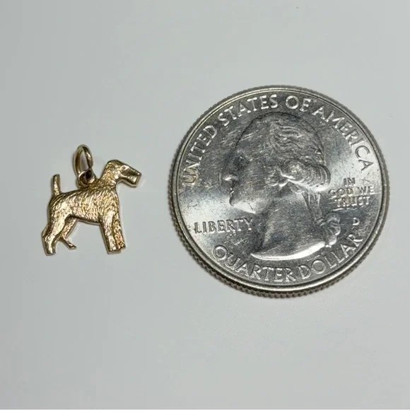 10k Vintage Terrier Dog Charm / Pendant - Picture 5 of 5